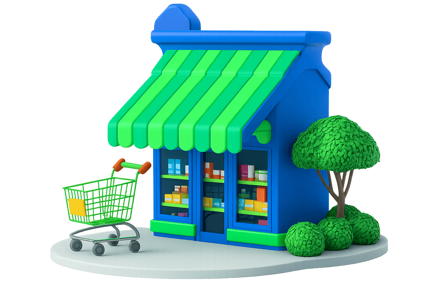 3D illustration of a store